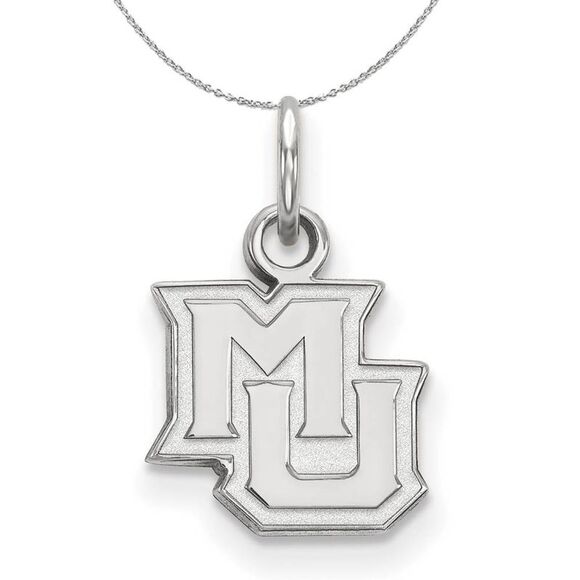 Sterling Silver Marquette U XS (Tiny) Pendant Necklace - 24 Inch - Picture 1 of 8